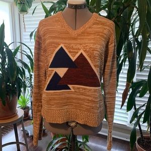 Vintage acrylic mustard mountain sweater